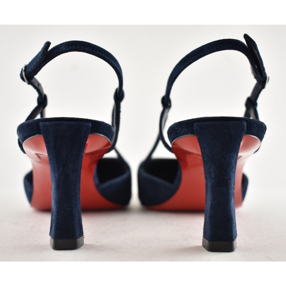 Christian Louboutin Condoroline 55 Marine Blue Slingback Strap Heel Pump 35.5 - Picture 12 of 14